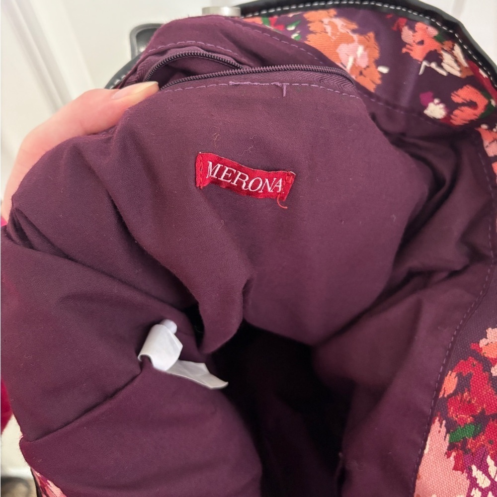 Merona Red Floral Tote Bag - Picture 5 of 7